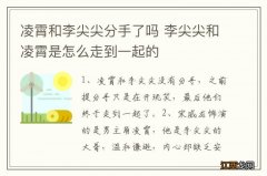 凌霄和李尖尖分手了吗 李尖尖和凌霄是怎么走到一起的