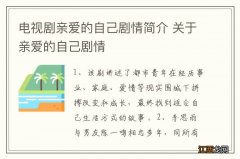 电视剧亲爱的自己剧情简介 关于亲爱的自己剧情