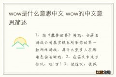 wow是什么意思中文 wow的中文意思简述