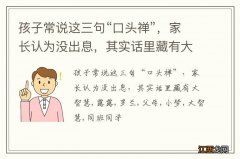 孩子常说这三句“口头禅”，家长认为没出息，其实话里藏有大智慧