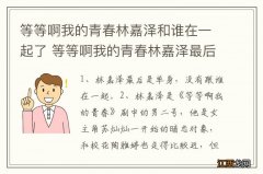 等等啊我的青春林嘉泽和谁在一起了 等等啊我的青春林嘉泽最后是单身