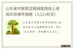 入口+形式 山东省中医院互联网医院线上咨询问诊操作指南