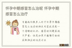 怀孕中期感冒怎么治呢 怀孕中期感冒怎么治疗