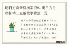 明日方舟琴柳档案资料 明日方舟琴柳精二立绘故事背景一览