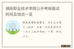 绵阳职业技术学院公开考核面试时间及地点一览