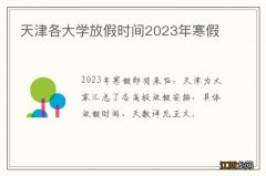 天津各大学放假时间2023年寒假