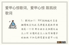 爱甲心惊歌词，爱甲心惊 陈凯欣歌词