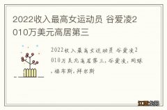 2022收入最高女运动员 谷爱凌2010万美元高居第三