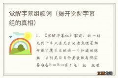 揭开觉醒字幕组的真相 觉醒字幕组歌词