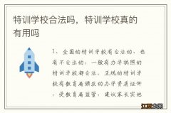 特训学校合法吗，特训学校真的有用吗