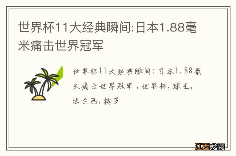 世界杯11大经典瞬间:日本1.88毫米痛击世界冠军