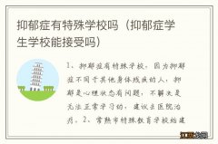 抑郁症学生学校能接受吗 抑郁症有特殊学校吗