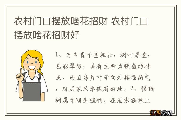 农村门口摆放啥花招财 农村门口摆放啥花招财好