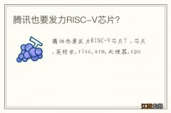 腾讯也要发力RISC-V芯片？