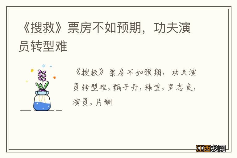 《搜救》票房不如预期，功夫演员转型难