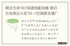 明日方舟TB7突袭低配攻略 明日方舟阴云火花TB-7巴塔耶夫酒厂怎么打