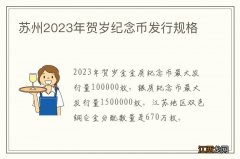 苏州2023年贺岁纪念币发行规格