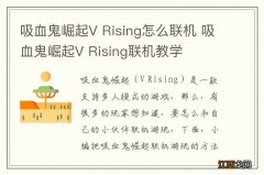 吸血鬼崛起V Rising怎么联机 吸血鬼崛起V Rising联机教学