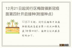 12月21日起闵行区梅陇镇新冠疫苗第四针开启接种(附接种点）