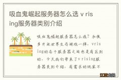 吸血鬼崛起服务器怎么选 v rising服务器类别介绍