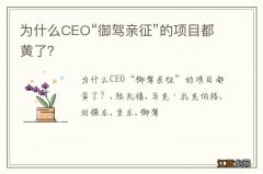 为什么CEO“御驾亲征”的项目都黄了？