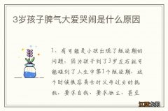 3岁孩子脾气大爱哭闹是什么原因