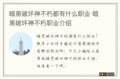 暗黑破坏神不朽都有什么职业 暗黑破坏神不朽职业介绍