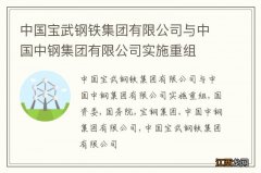 中国宝武钢铁集团有限公司与中国中钢集团有限公司实施重组