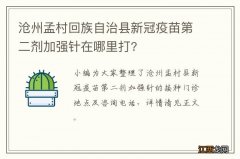 沧州孟村回族自治县新冠疫苗第二剂加强针在哪里打?