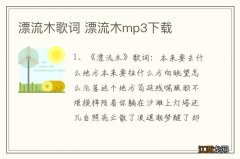 漂流木歌词 漂流木mp3下载