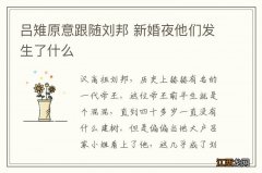 吕雉原意跟随刘邦 新婚夜他们发生了什么