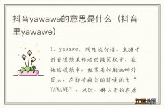 抖音里yawawe 抖音yawawe的意思是什么