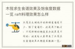 木筏求生食谱效果及饱食度数据一览 raft料理效果怎么样