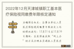 2022年12月天津城镇职工基本医疗保险视同缴费年限核定通知