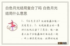 白色月光结局复合了吗 白色月光结局什么意思