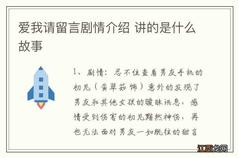 爱我请留言剧情介绍 讲的是什么故事