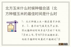 北方种植玉米的最佳时间是什么时候 北方玉米什么时候种植合适