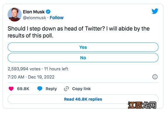 马斯克称将卸任推特CEO