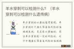 羊水穿刺可以检测什么遗传病 羊水穿刺可以检测什么？