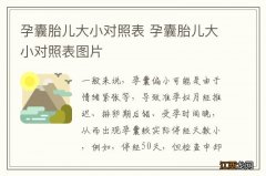 孕囊胎儿大小对照表 孕囊胎儿大小对照表图片