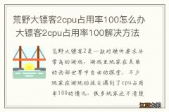 荒野大镖客2cpu占用率100怎么办 大镖客2cpu占用率100解决方法