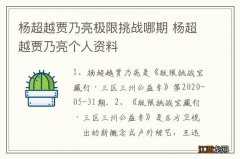 杨超越贾乃亮极限挑战哪期 杨超越贾乃亮个人资料