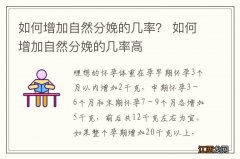 如何增加自然分娩的几率？ 如何增加自然分娩的几率高