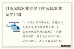 且听凤鸣30集结局 且听凤鸣30集结局介绍