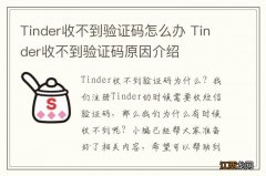 Tinder收不到验证码怎么办 Tinder收不到验证码原因介绍