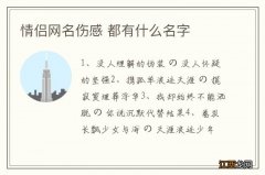 情侣网名伤感 都有什么名字