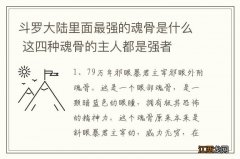 斗罗大陆里面最强的魂骨是什么 这四种魂骨的主人都是强者