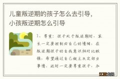 儿童叛逆期的孩子怎么去引导，小孩叛逆期怎么引导