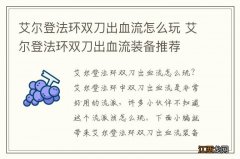 艾尔登法环双刀出血流怎么玩 艾尔登法环双刀出血流装备推荐