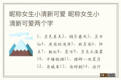 昵称女生小清新可爱 昵称女生小清新可爱两个字